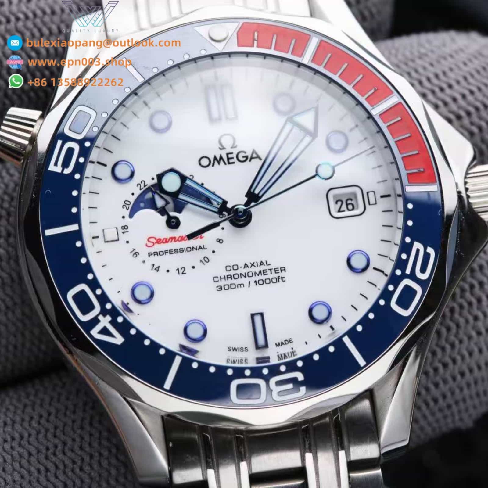 Seamaster Diver 300M with Unique Nine-Character Position Moon Phase Display 41mm - Men's Watch