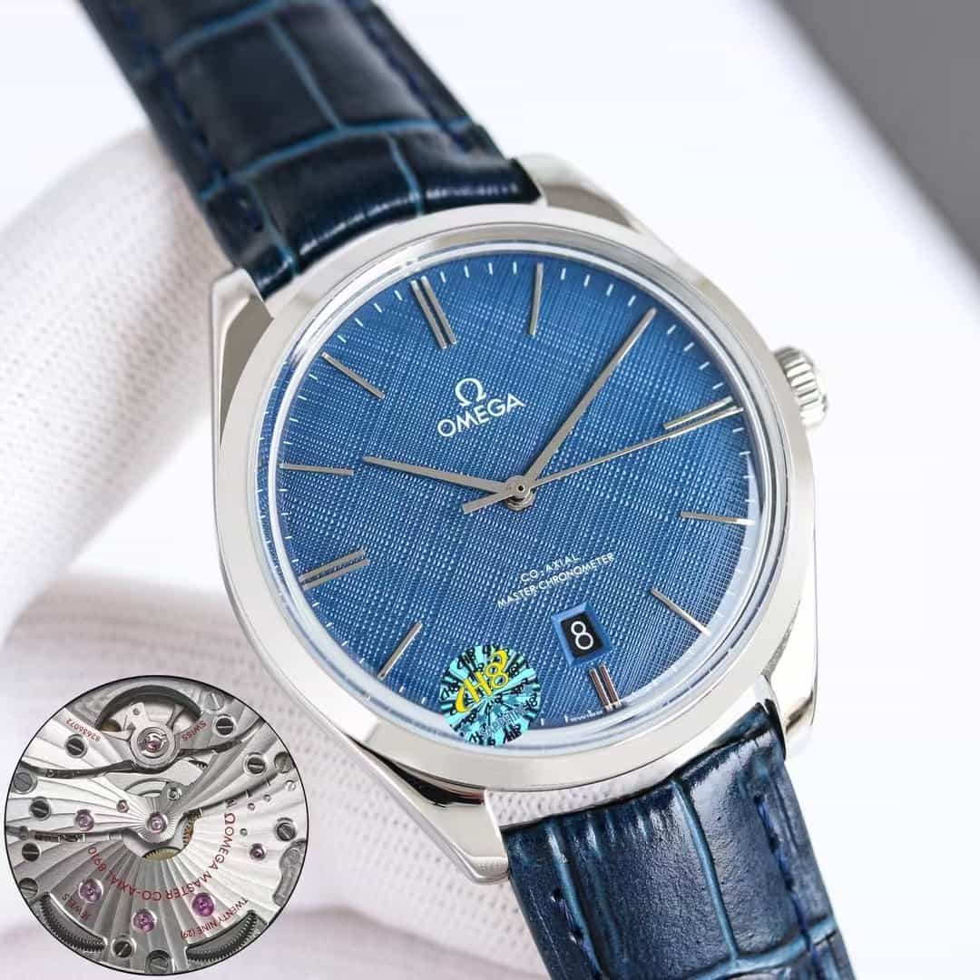 De Ville Tresor 40mm-steel on leather strap - Mens Watch