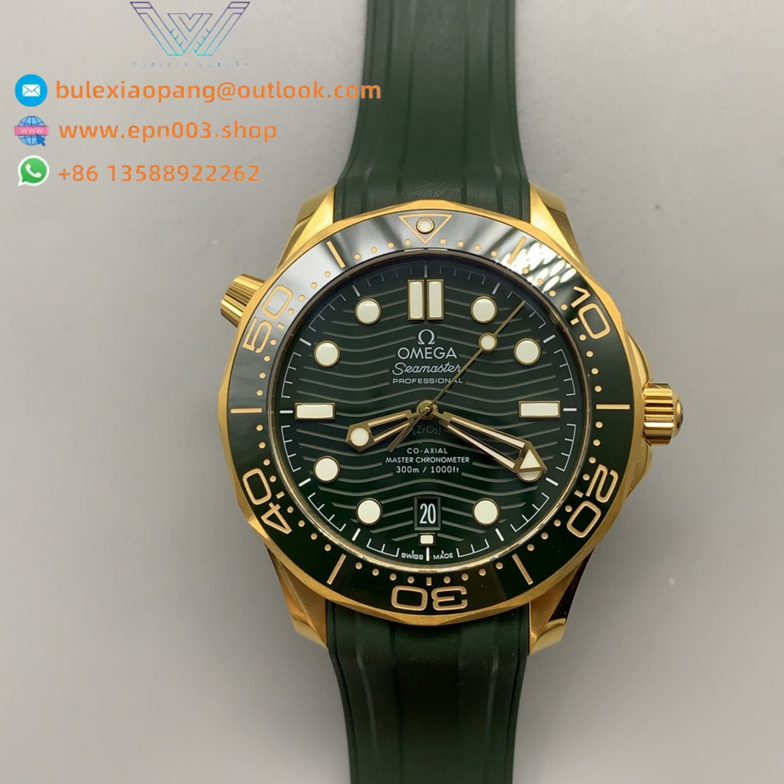Seamaster Diver 300M Moonshine™ Gold with Rubber Strap 42mm - Men Watch