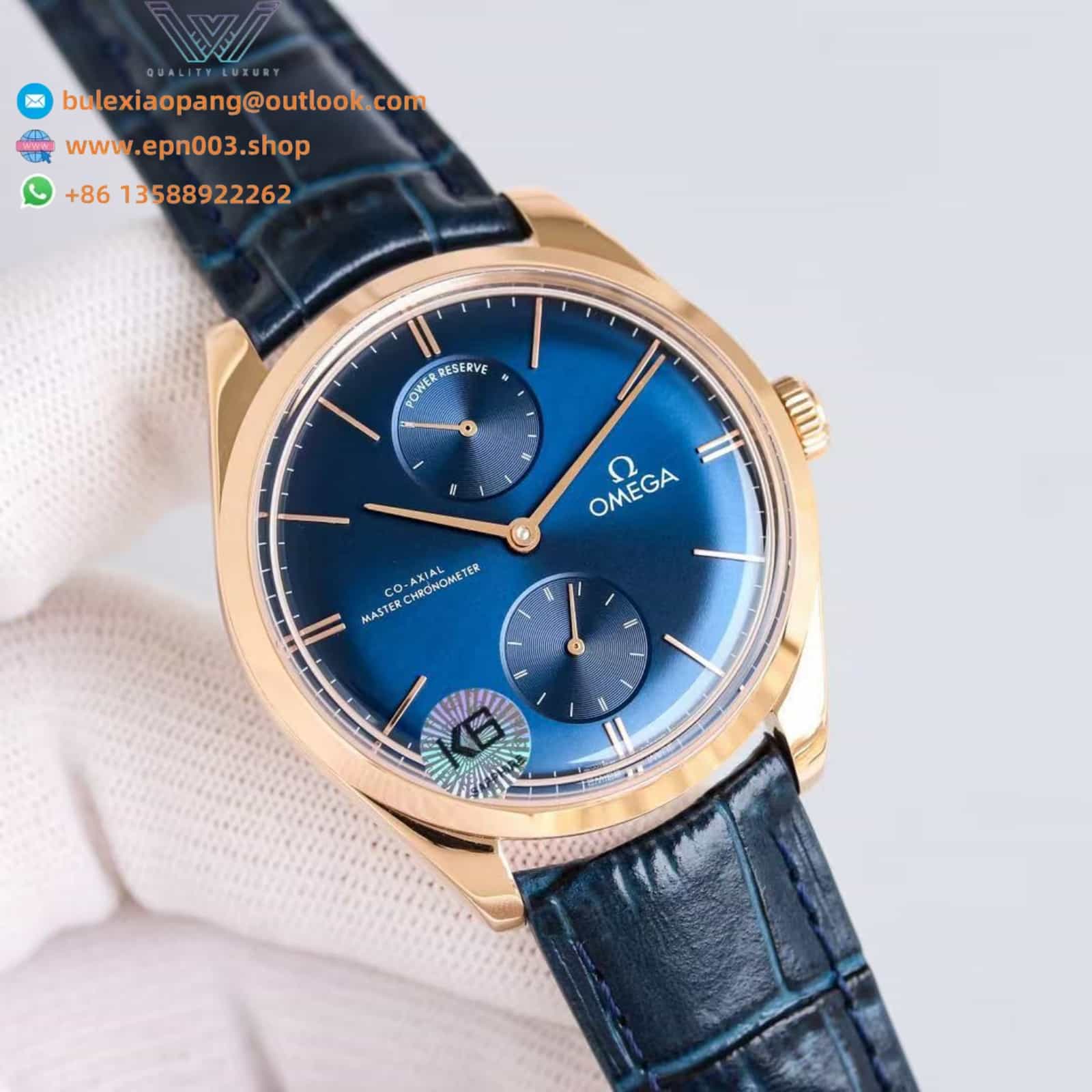 De Ville Tresor steel on leather strap 40mm Men Watch