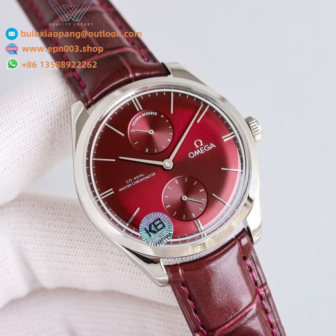 De Ville Tresor steel on leather strap 40mm Men Watch
