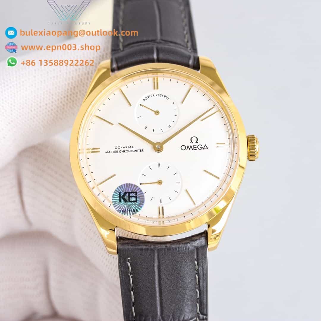 De Ville Tresor steel on leather strap 40mm Men Watch