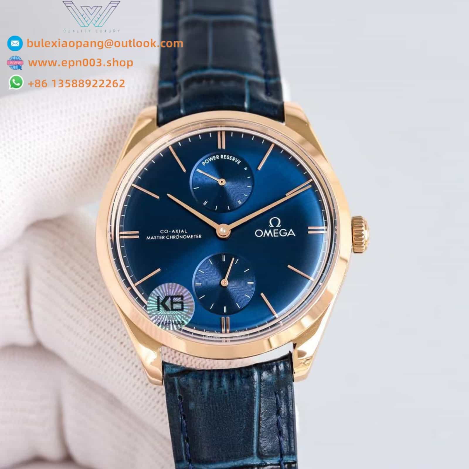 De Ville Tresor steel on leather strap 40mm Men Watch