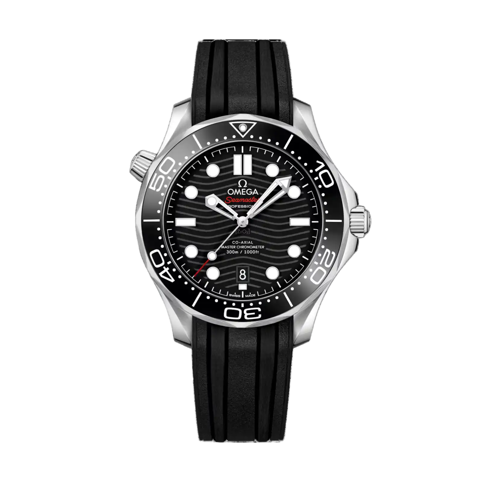Seamaster Diver 300M 42mm-Steel On Rubber Strap - Mens Watch