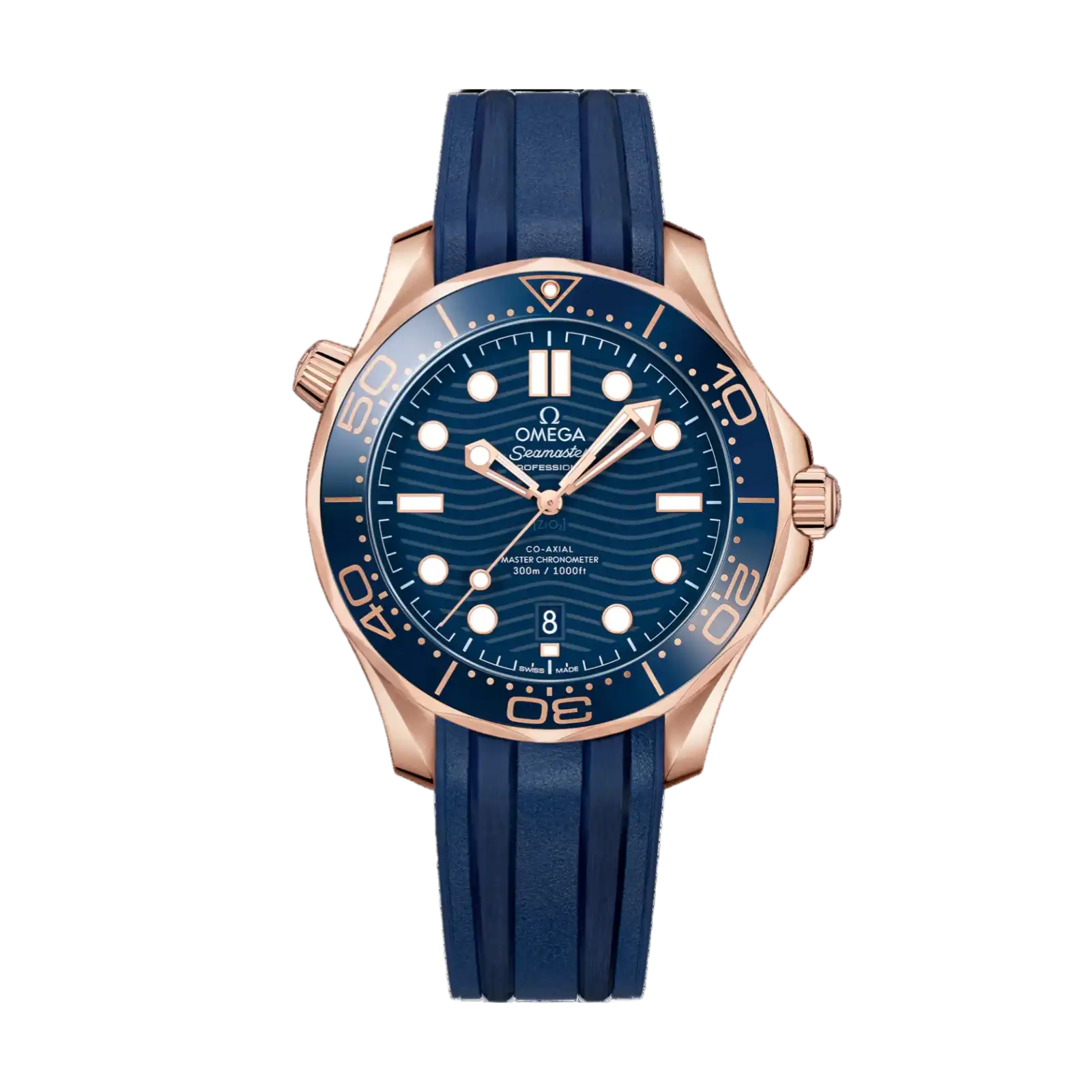 Seamaster Diver 300M 42mm Sedna™ Gold On Rubber Strap Mens Watch