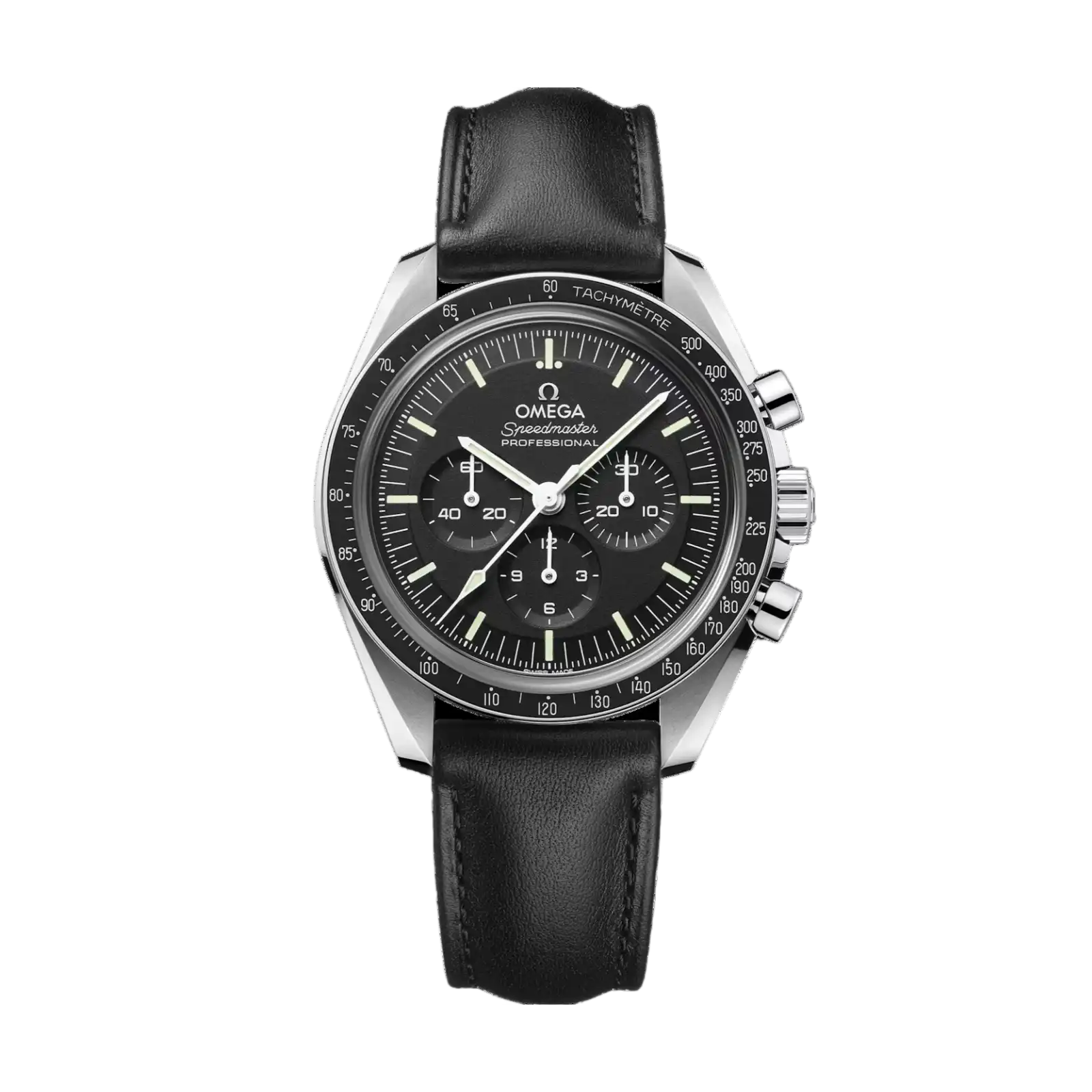 Speedmaster Moonwatch Professional 42mm-steel on leather strap - Mens Watch