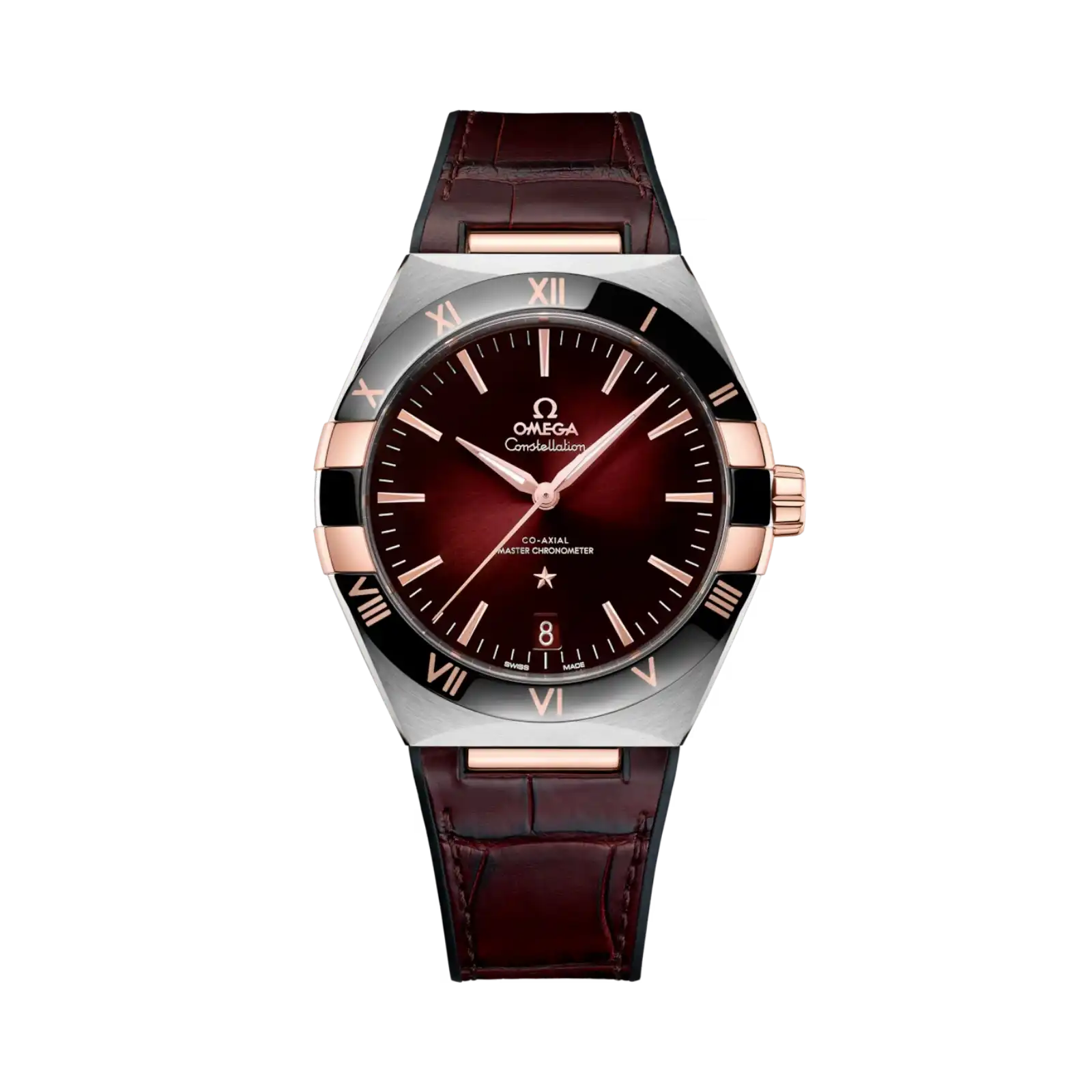 Constellation Stainless steel-Sedna™ gold case with leather strap 41mm Men Watch