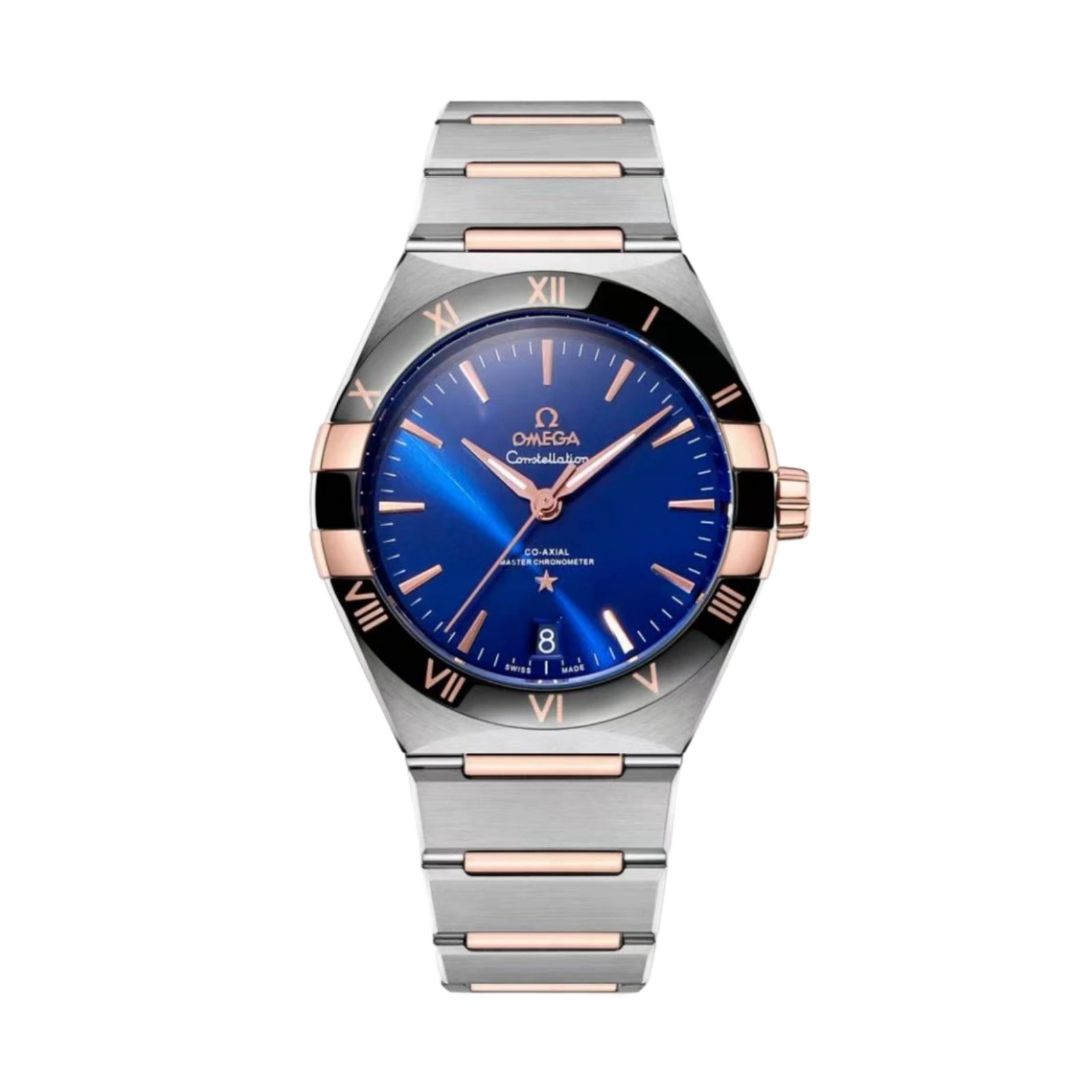 Constellation Stainless steel-Sedna™ gold case with leather strap 41mm Men Watch