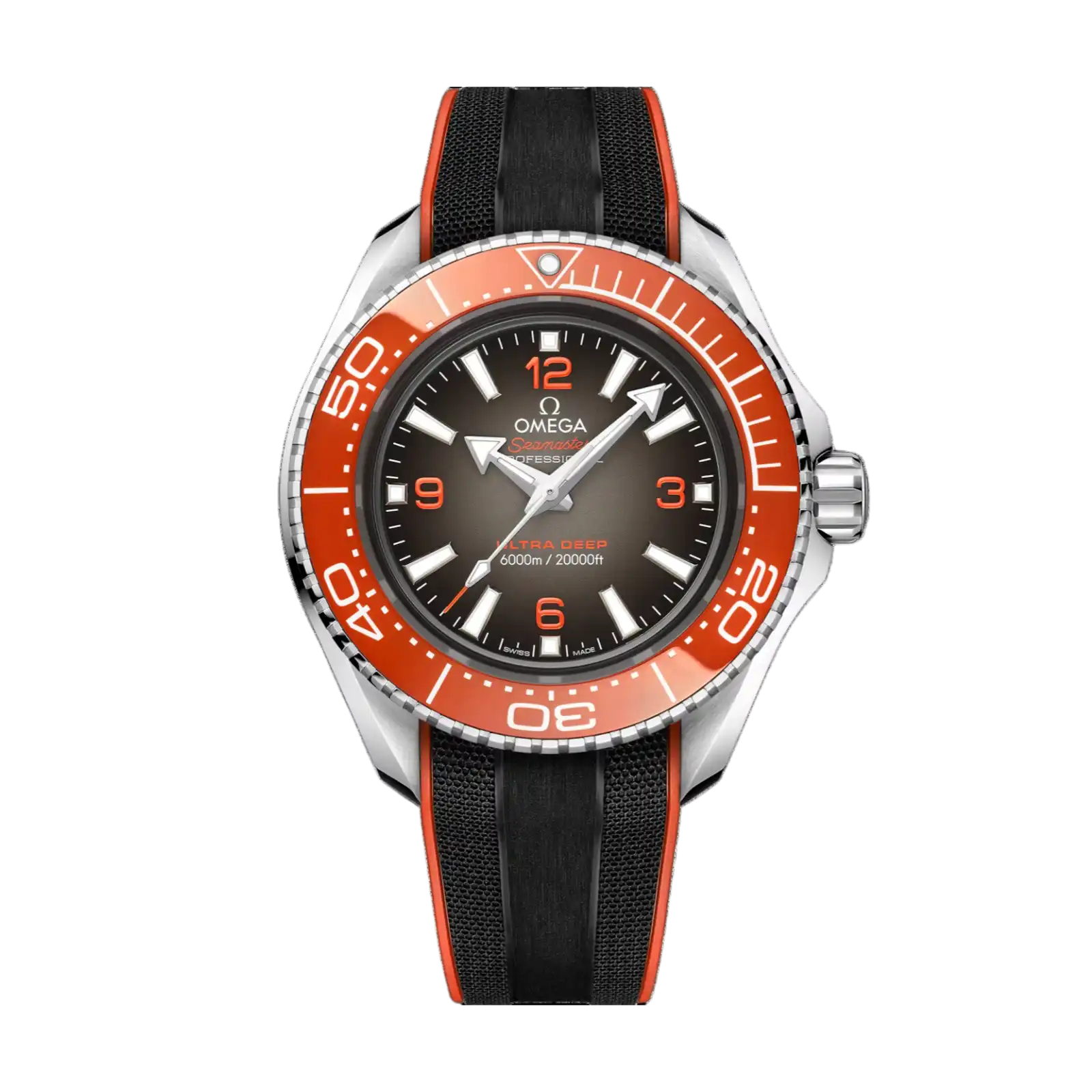 Seamaster Planet Ocean 6000m 45.5mm O-Megasteel On Rubber Strap - Mens Watch