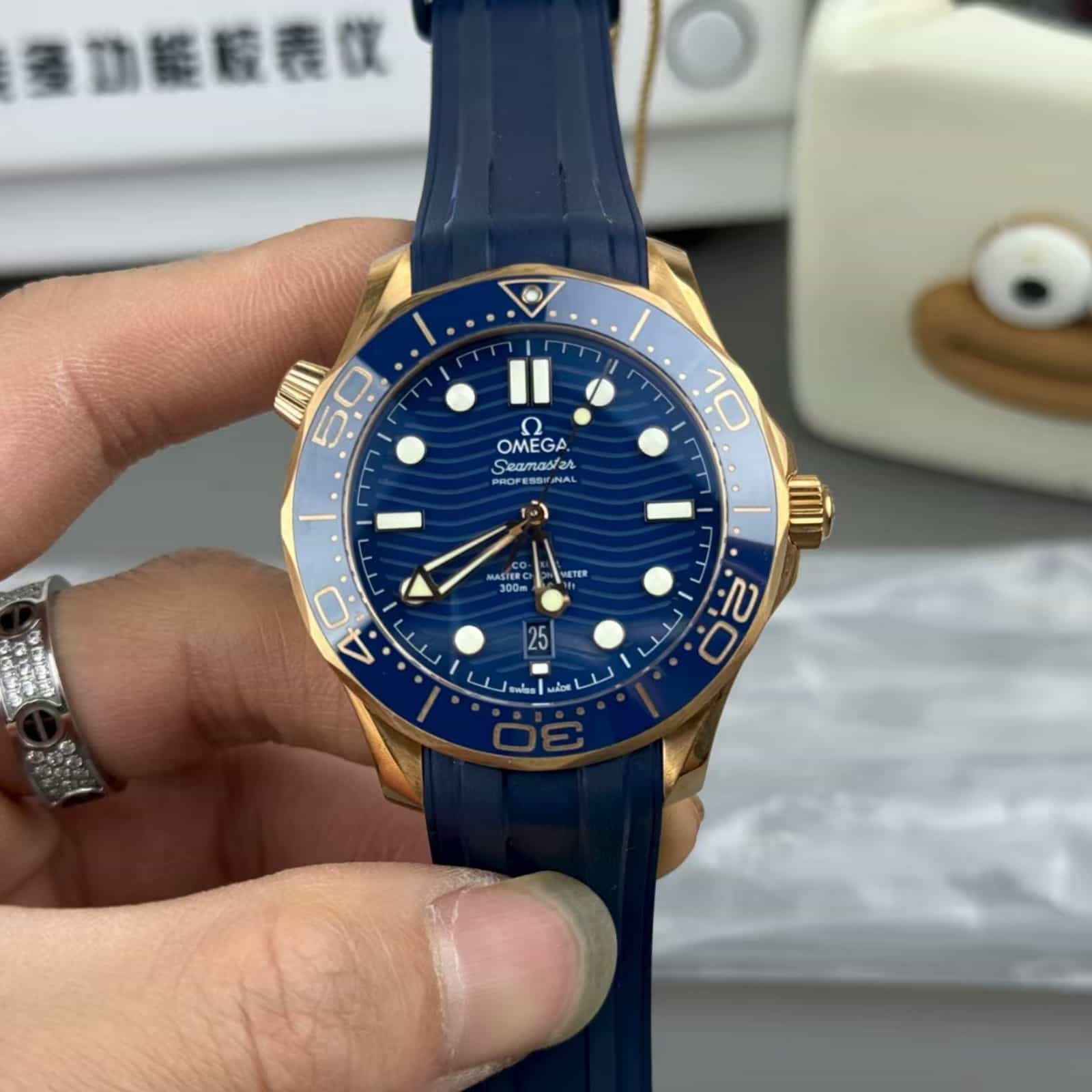Seamaster Diver 300M 42mm Sedna™ Gold On Rubber Strap Mens Watch