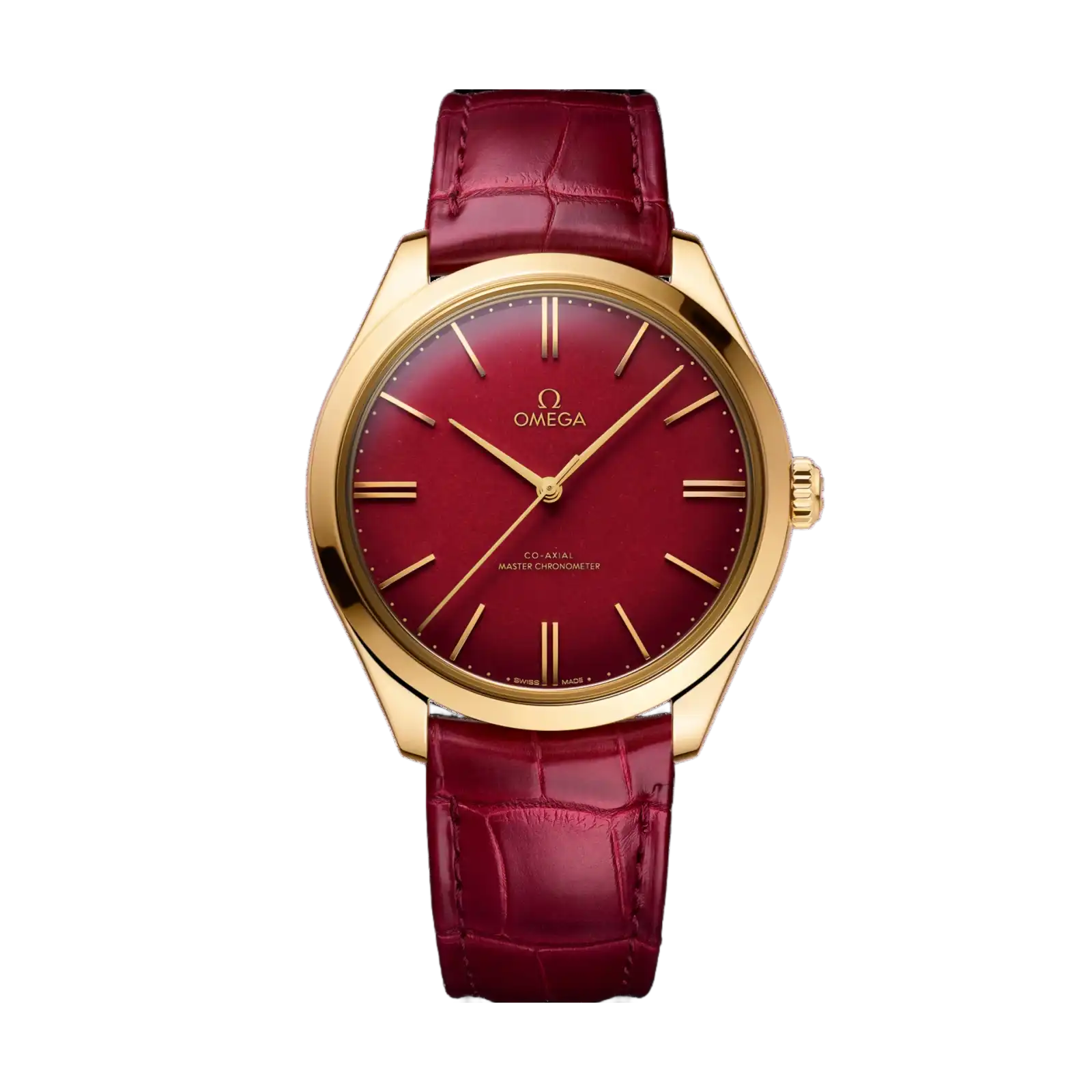 De Ville Tresor 40mm-Yellow Gold On Leather Strap