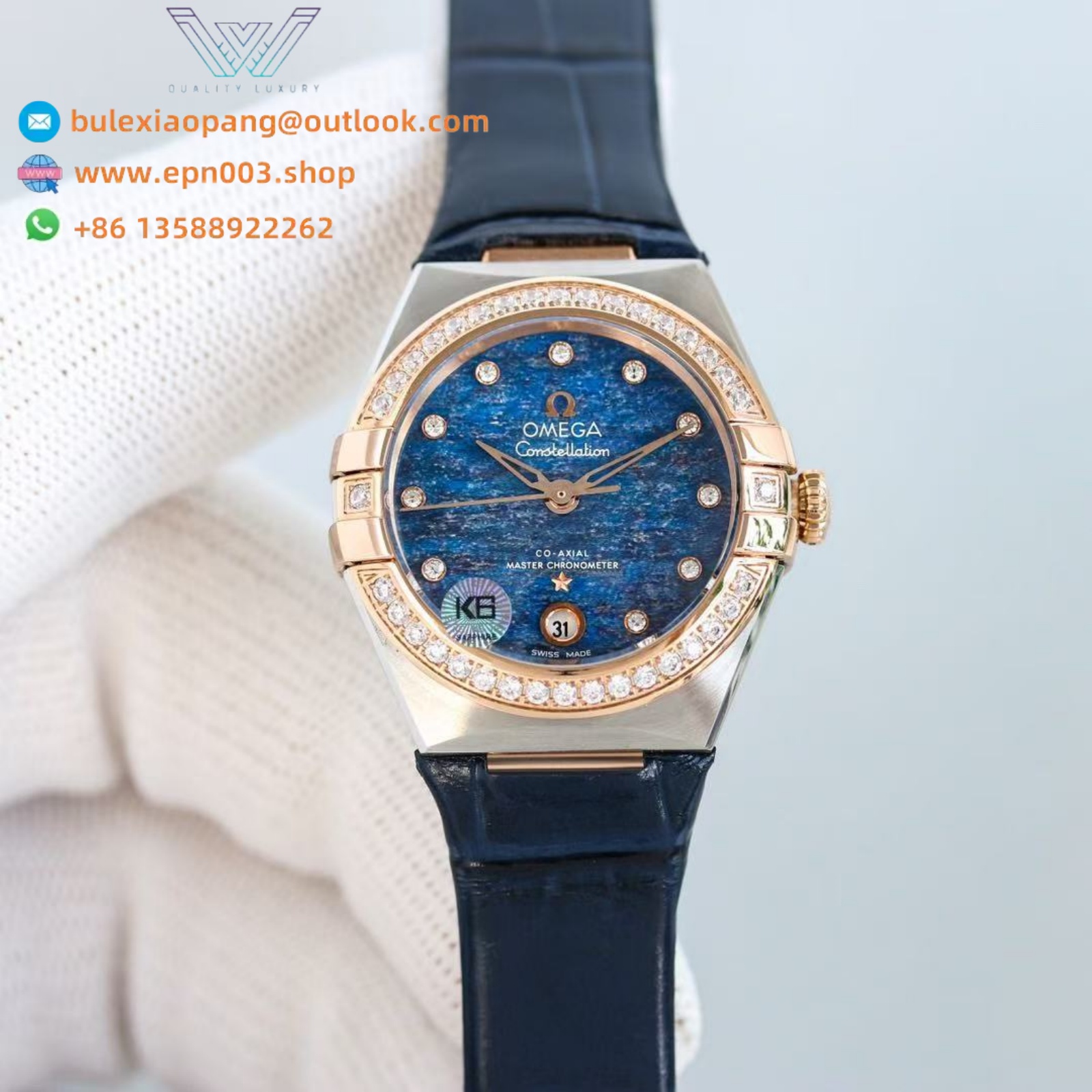 Constellation Sedna™ gold on leather strap 29mm Women Watch