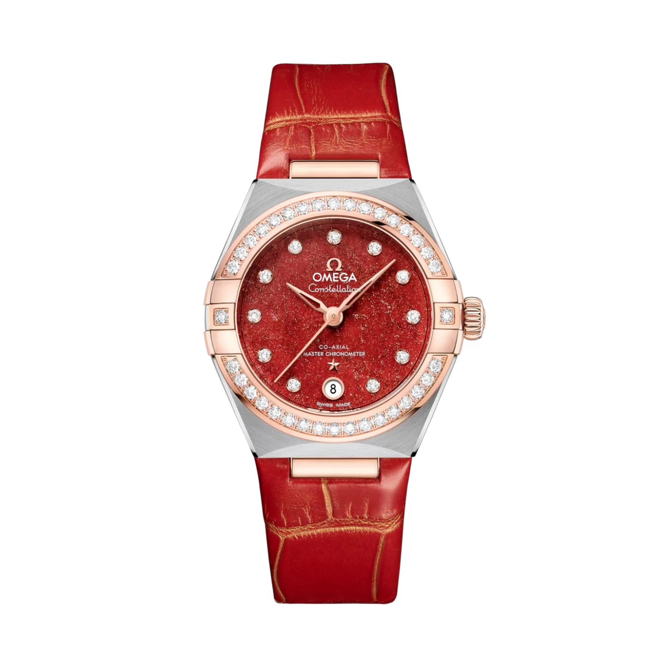 Constellation steel ‑ Sedna™ gold on leather strap 29mm Women Watch