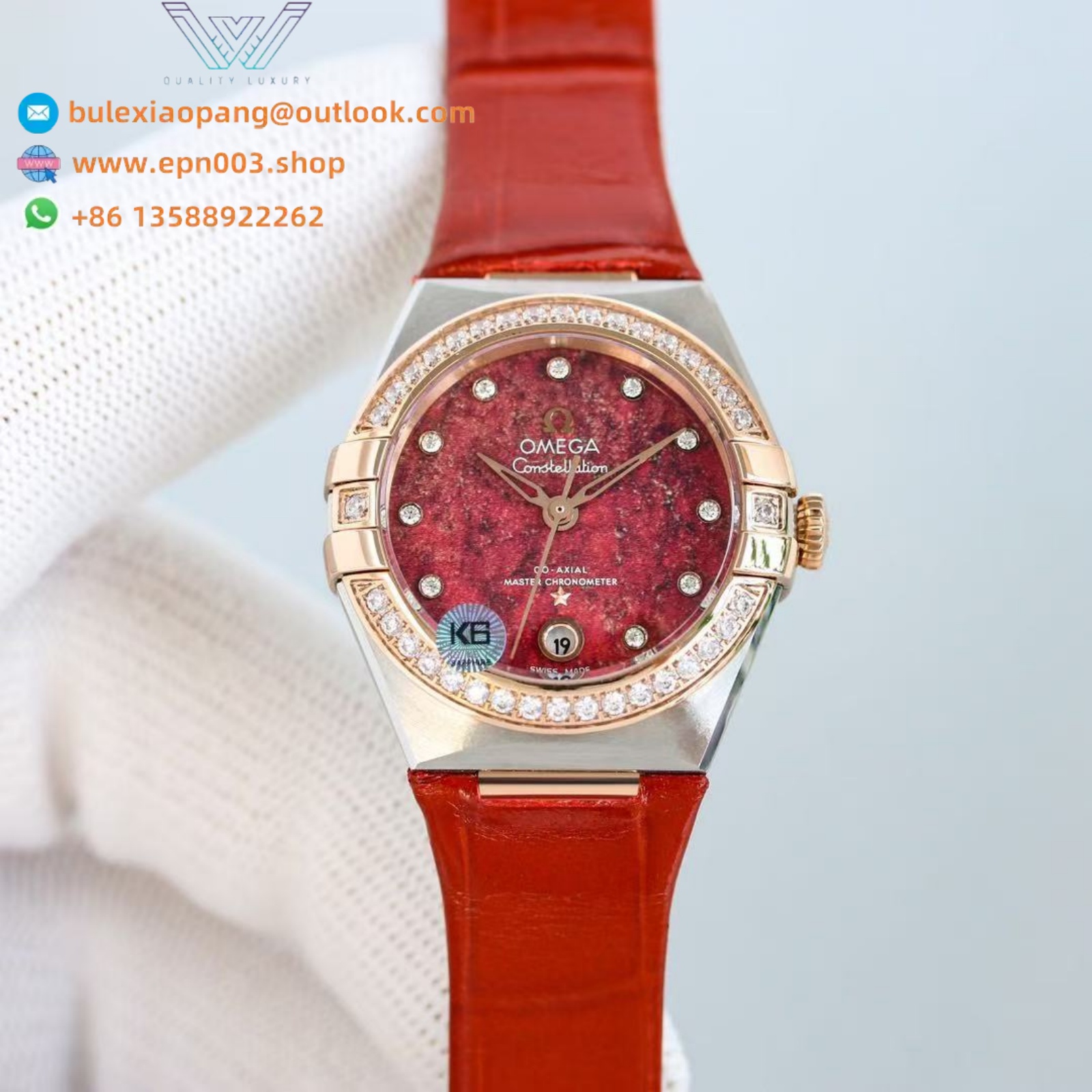 Constellation steel ‑ Sedna™ gold on leather strap 29mm Women Watch