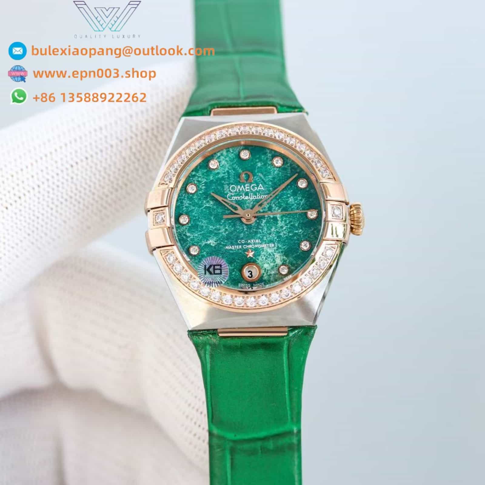 Constellation steel ‑ Sedna™ gold on leather strap 29mm Women Watch