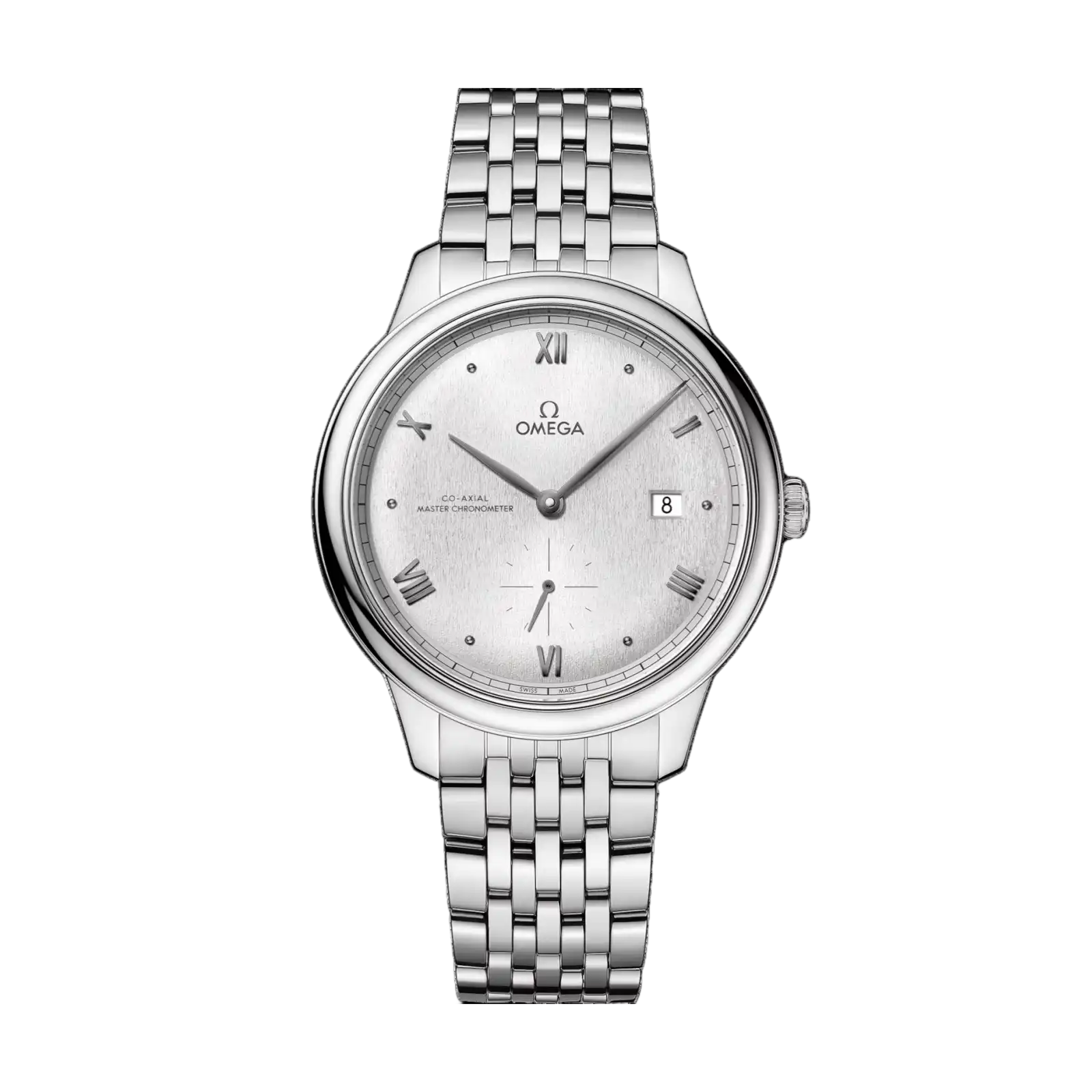 De Ville Prestige 41mm-Steel On Leather Strap - Men Watch