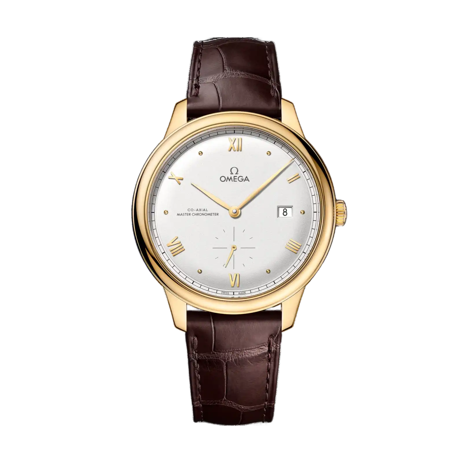 De Ville Prestige 41mm-Yellow Gold On Leather Strap - Men Watch