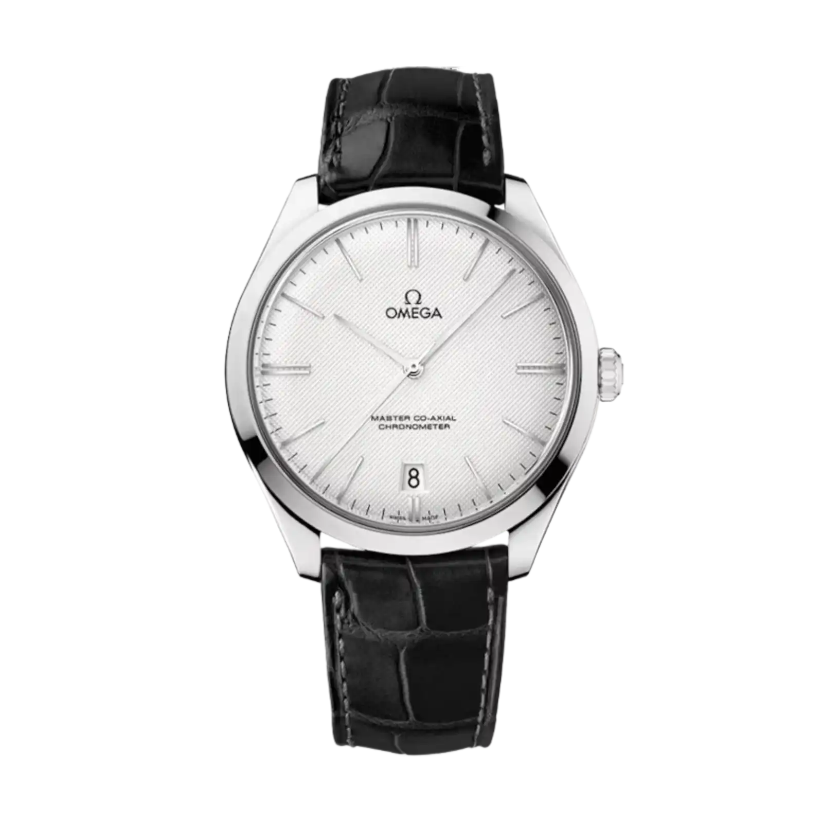De Ville Tresor 40mm-White Gold On Leather Strap