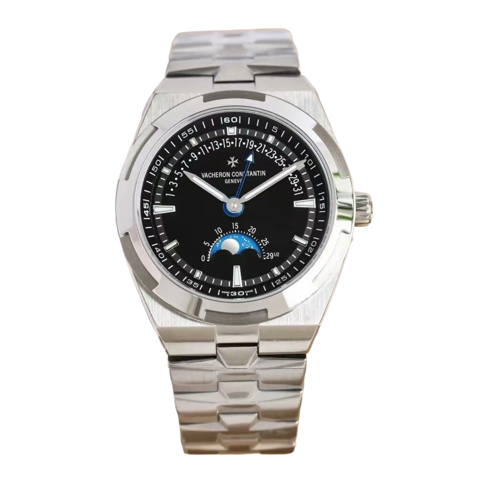 Overseas Moon phase retrograde date 4000V/210A-B912 41 mm Steel - Men Watch