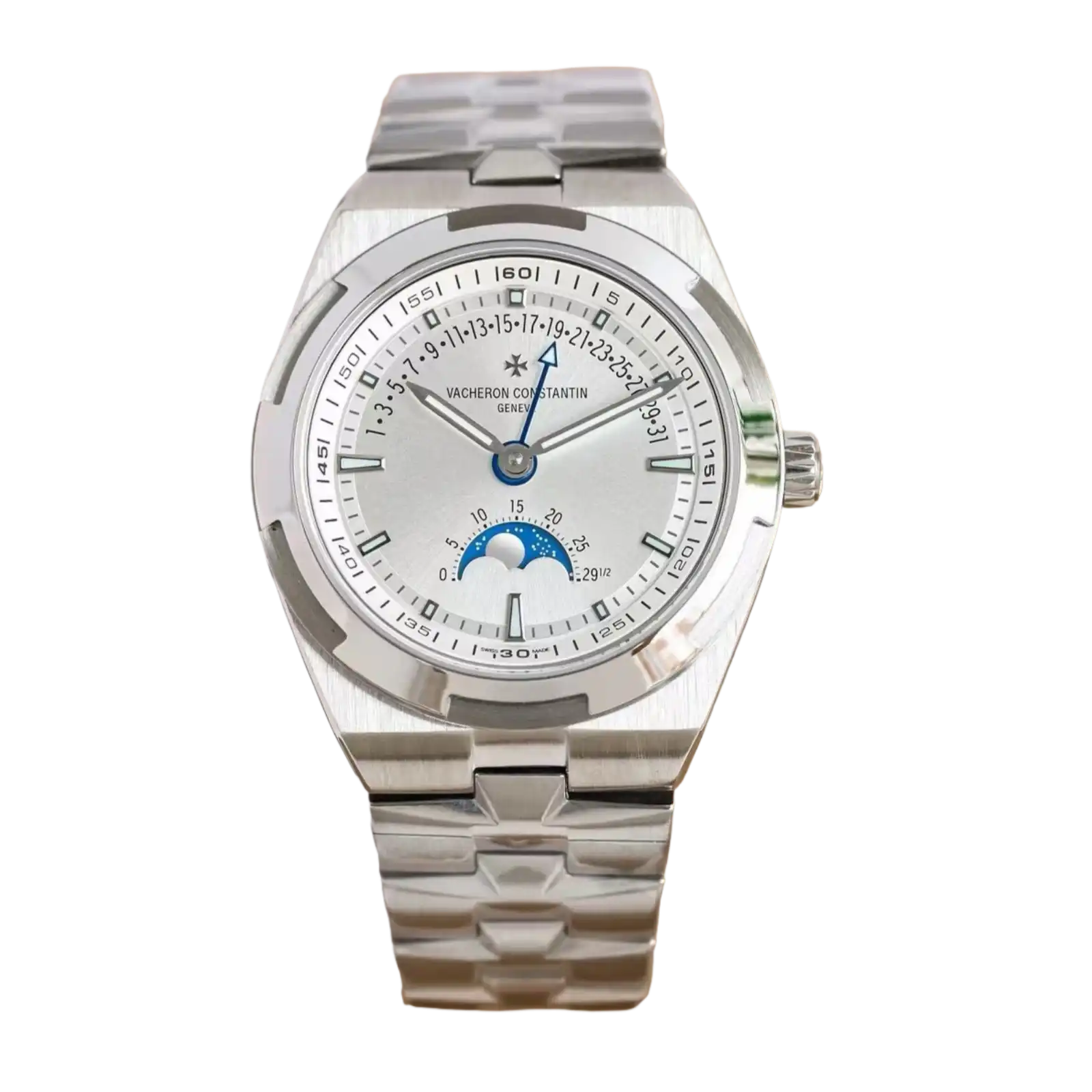Overseas Moon phase retrograde date 4000V/210A-B913 41 mm Steel - Men Watch
