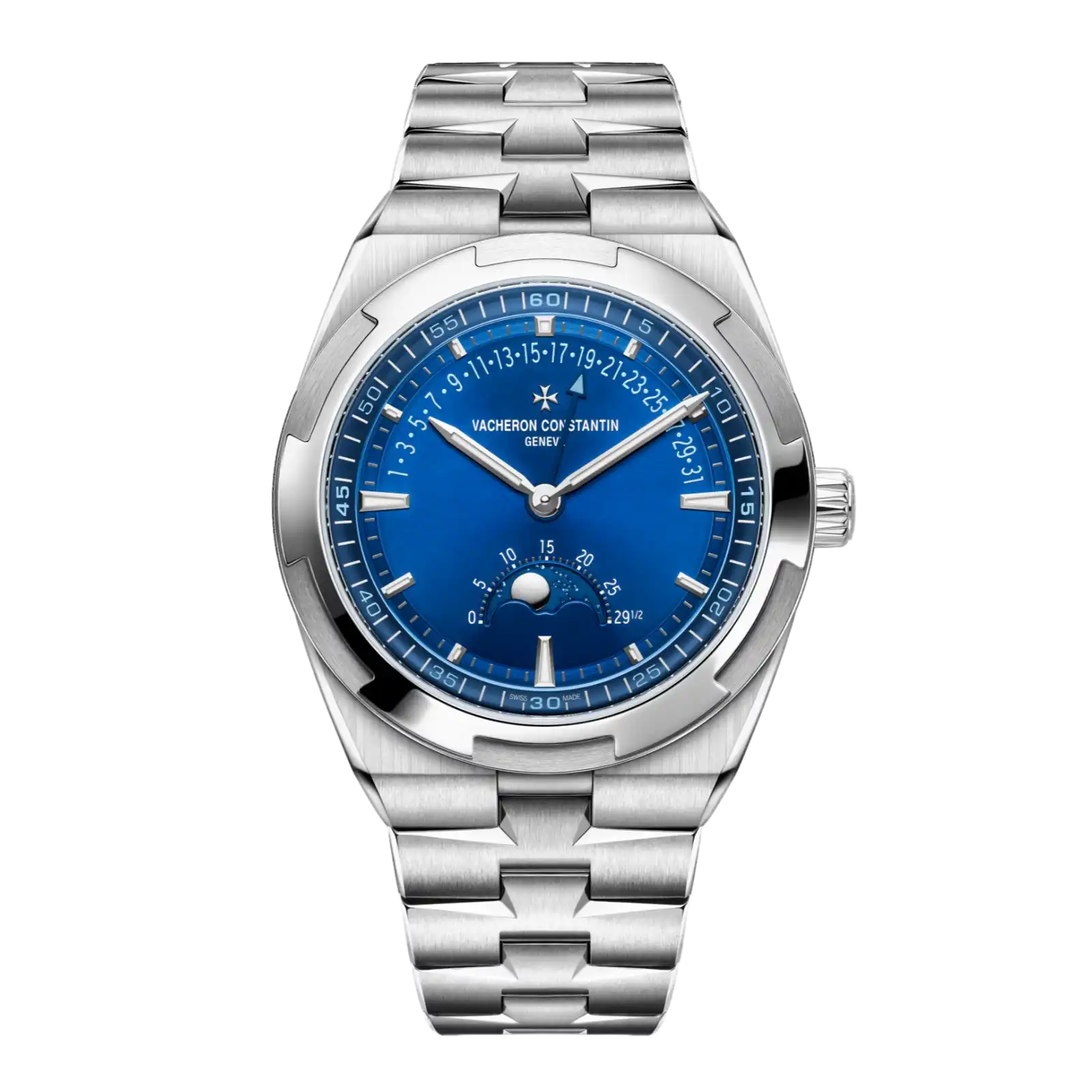Overseas Moon phase retrograde date 4000V/210A-B911 41 mm Steel - Men Watch