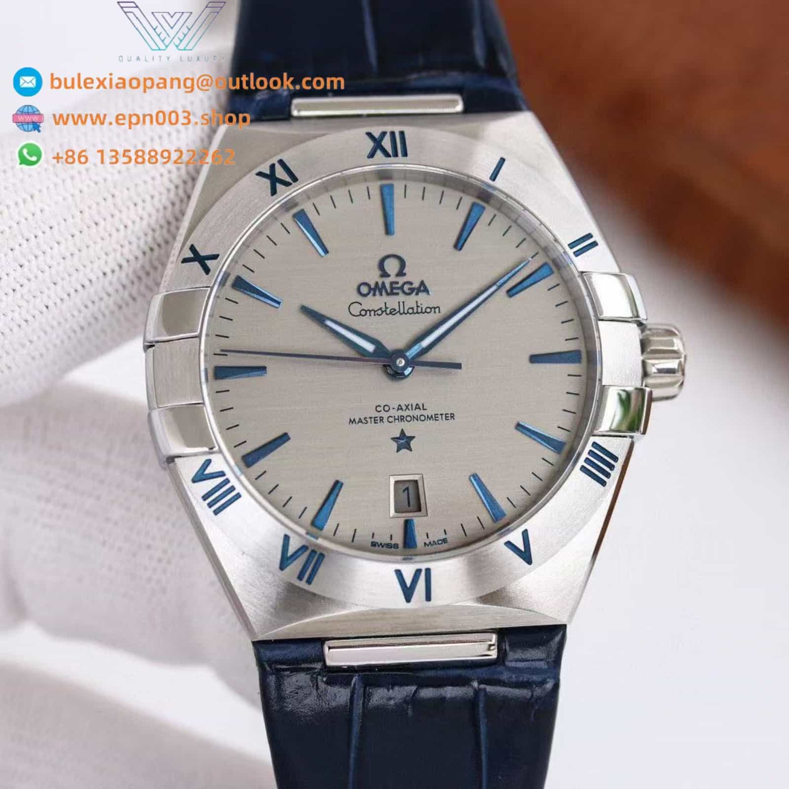 Constellation Stainless Steel with Leather Strap 39mm Men Watch