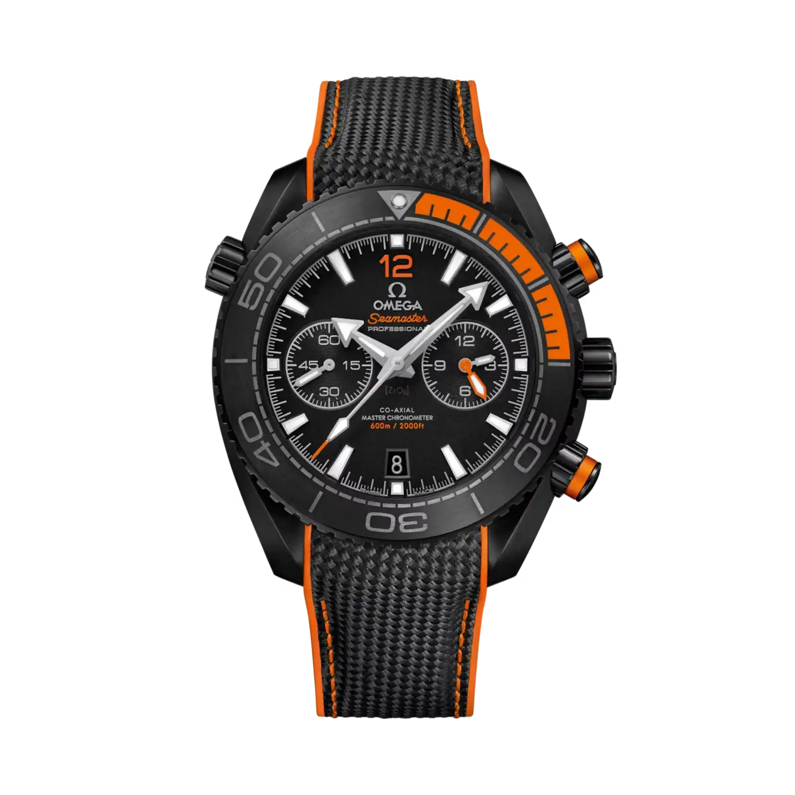 Seamaster Planet Ocean 600M black ceramic on rubber strap 45.5mm Men Watch