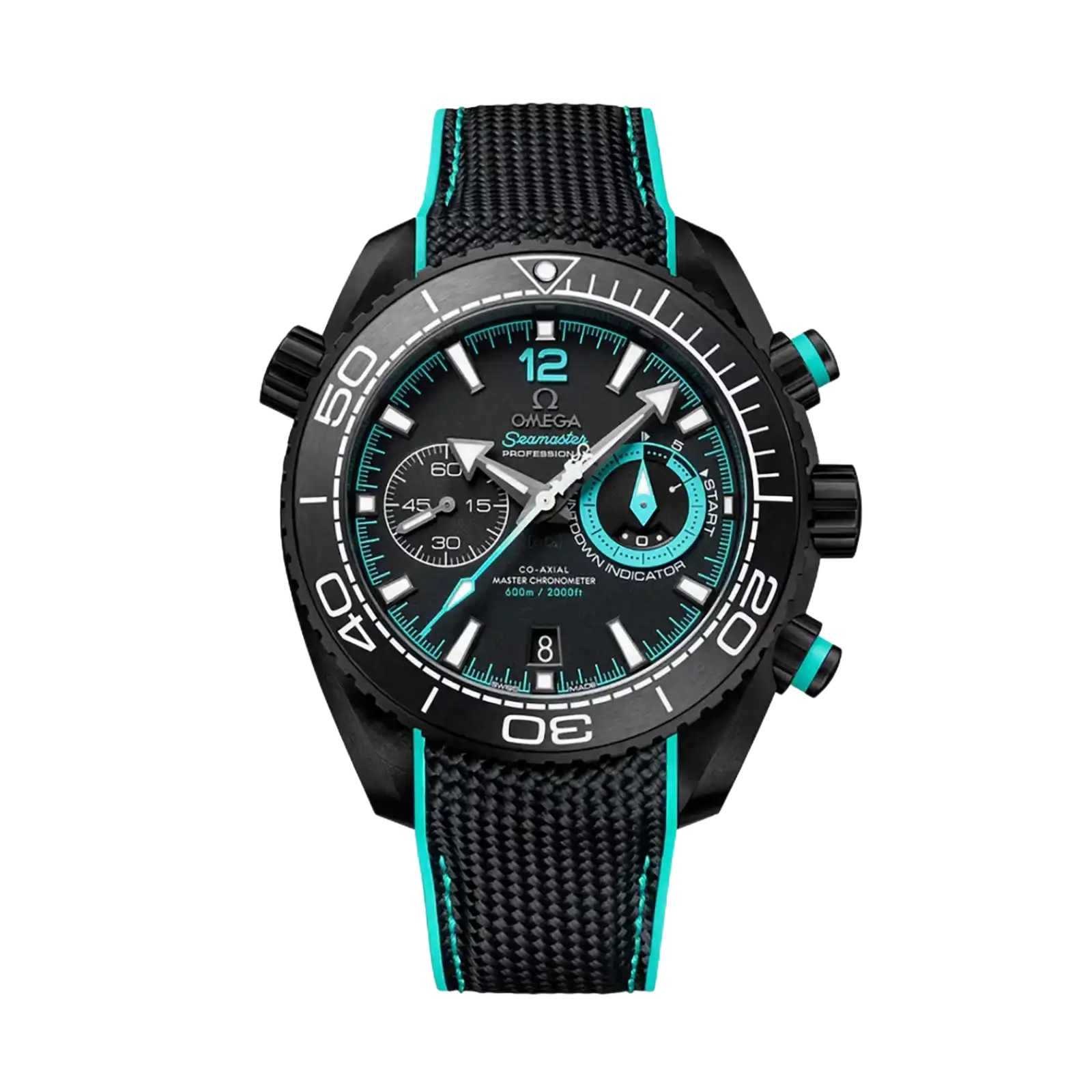 Seamaster Planet Ocean 600M Black ceramic case with rubber strap 45.5mm Men Watch