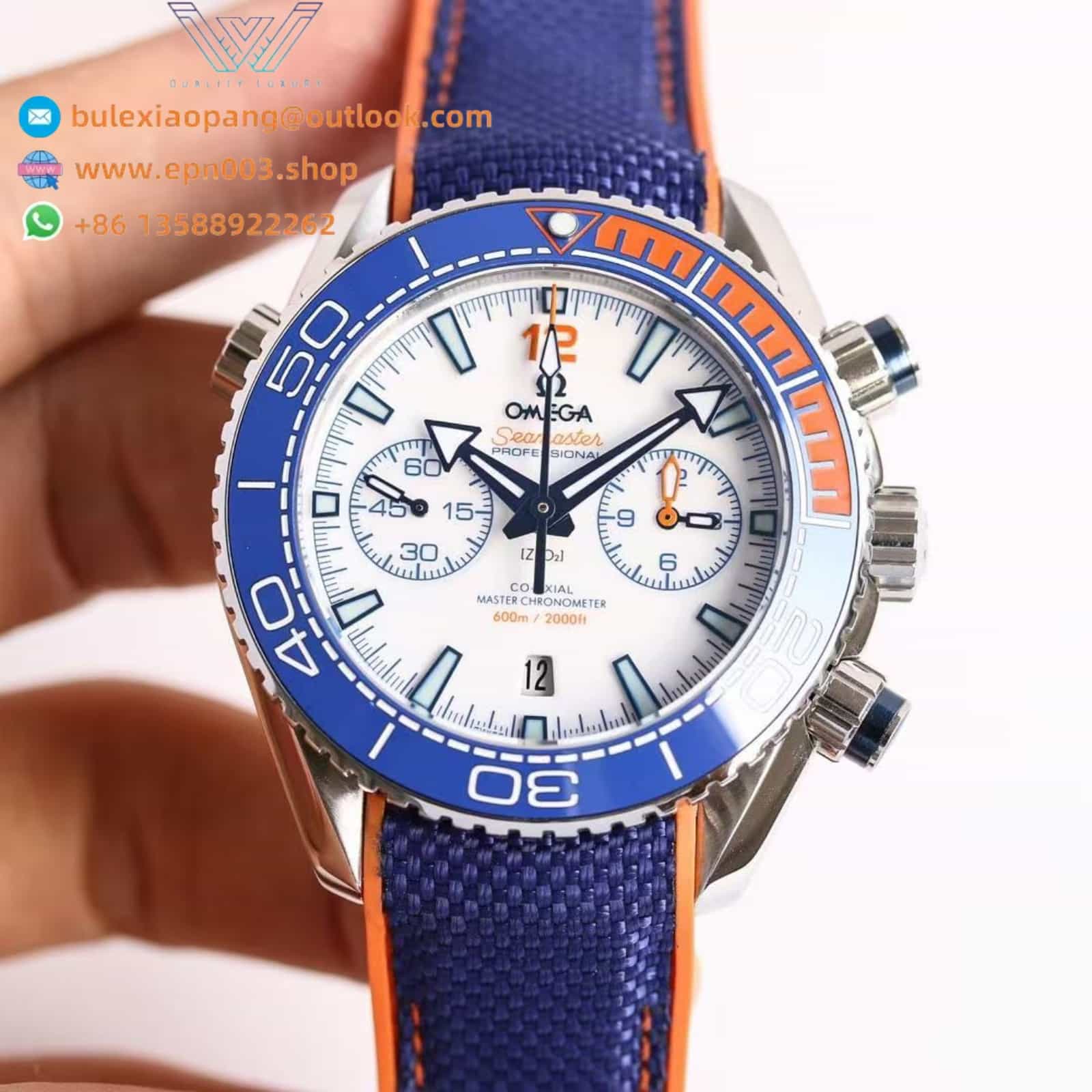 Seamaster Planet Ocean 600M steel on rubber strap 45.5mm Men Watch