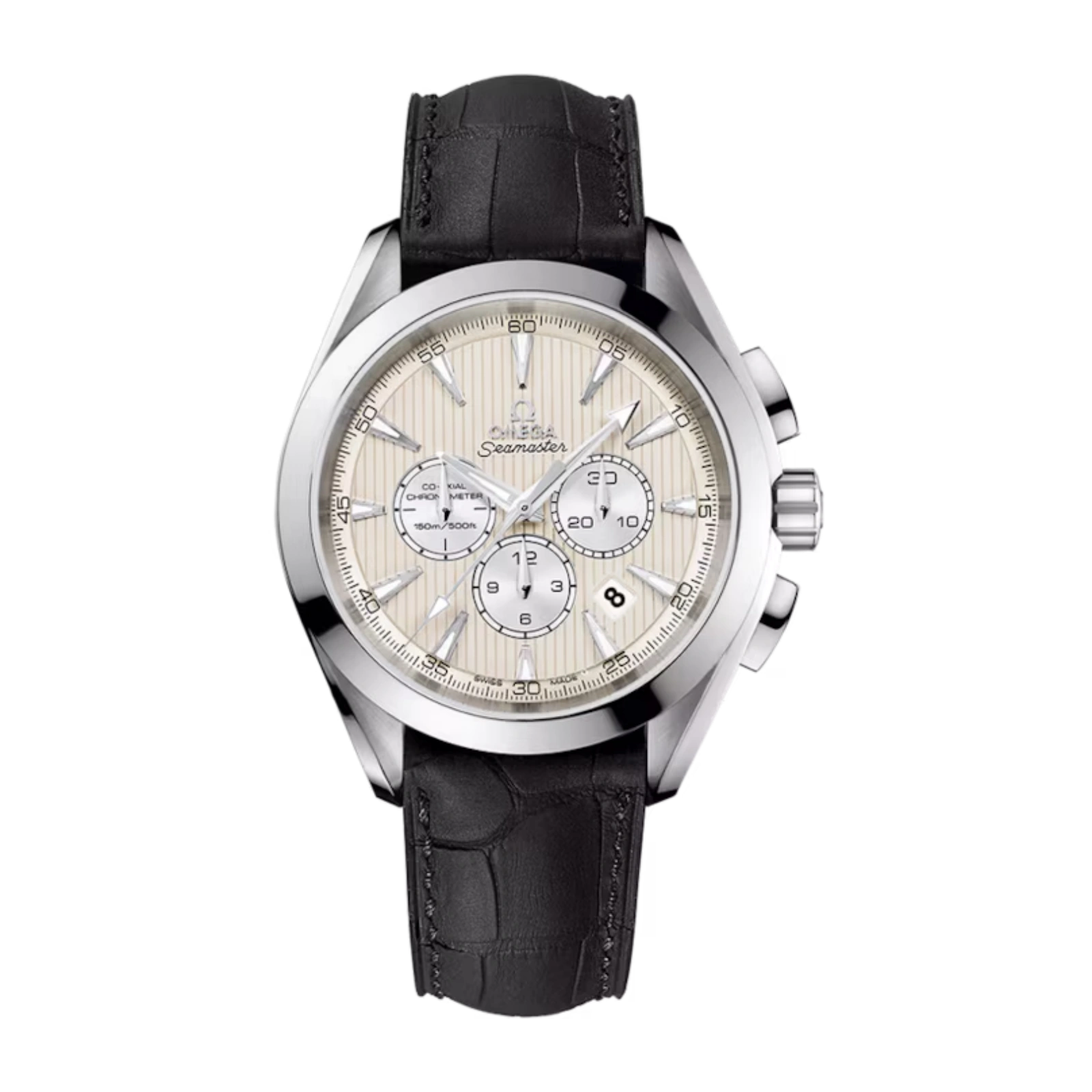 Seamaster Aqua Terra A 150M steel on leather strap 44mm Men Watch