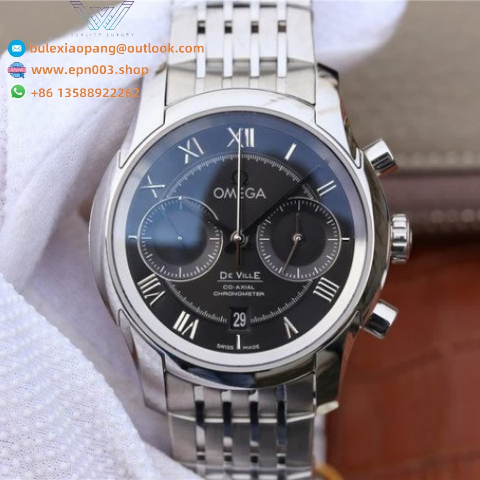 De Ville Hour Vision Steel On Steel 42mm Men Watch
