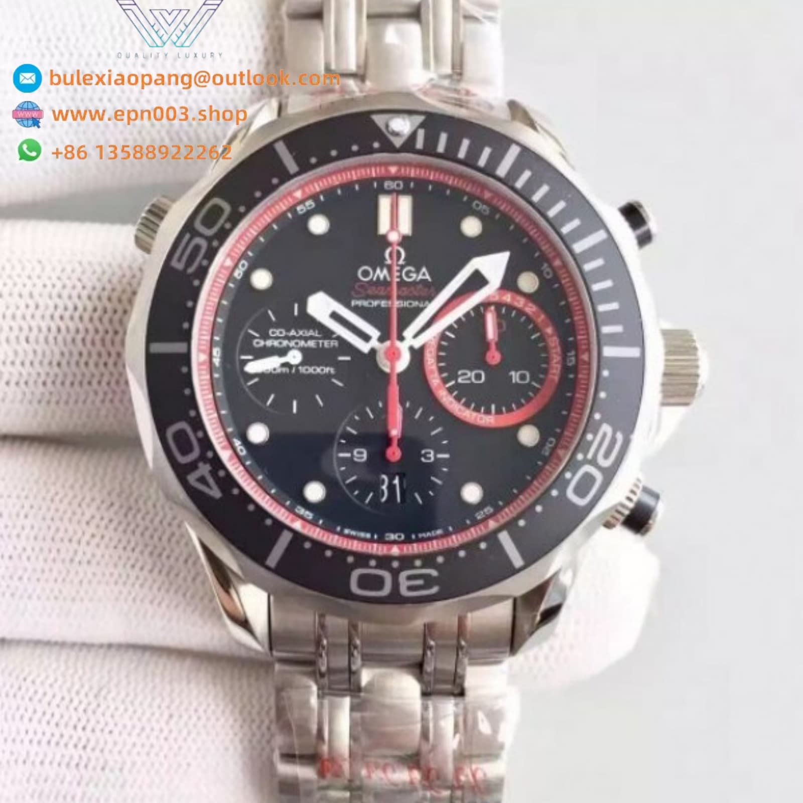 Seamaster Diver 300 Co-Axial Chronograph Chronograph Black Dial 44mm Men's Watch
