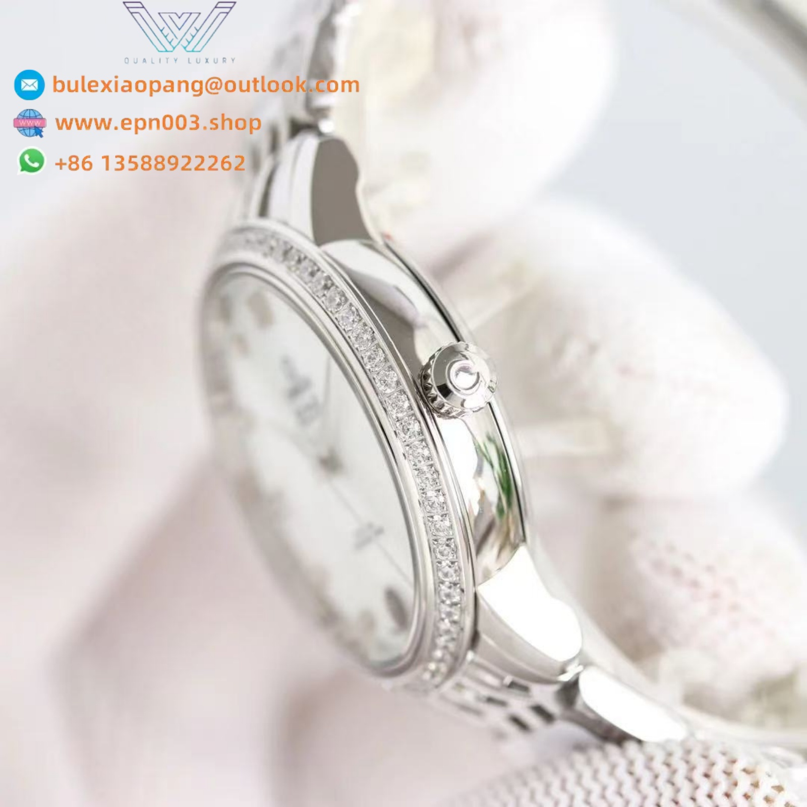 De Ville Prestige Steel Case - Silver Diamond Dial 32.7mm Women Watch