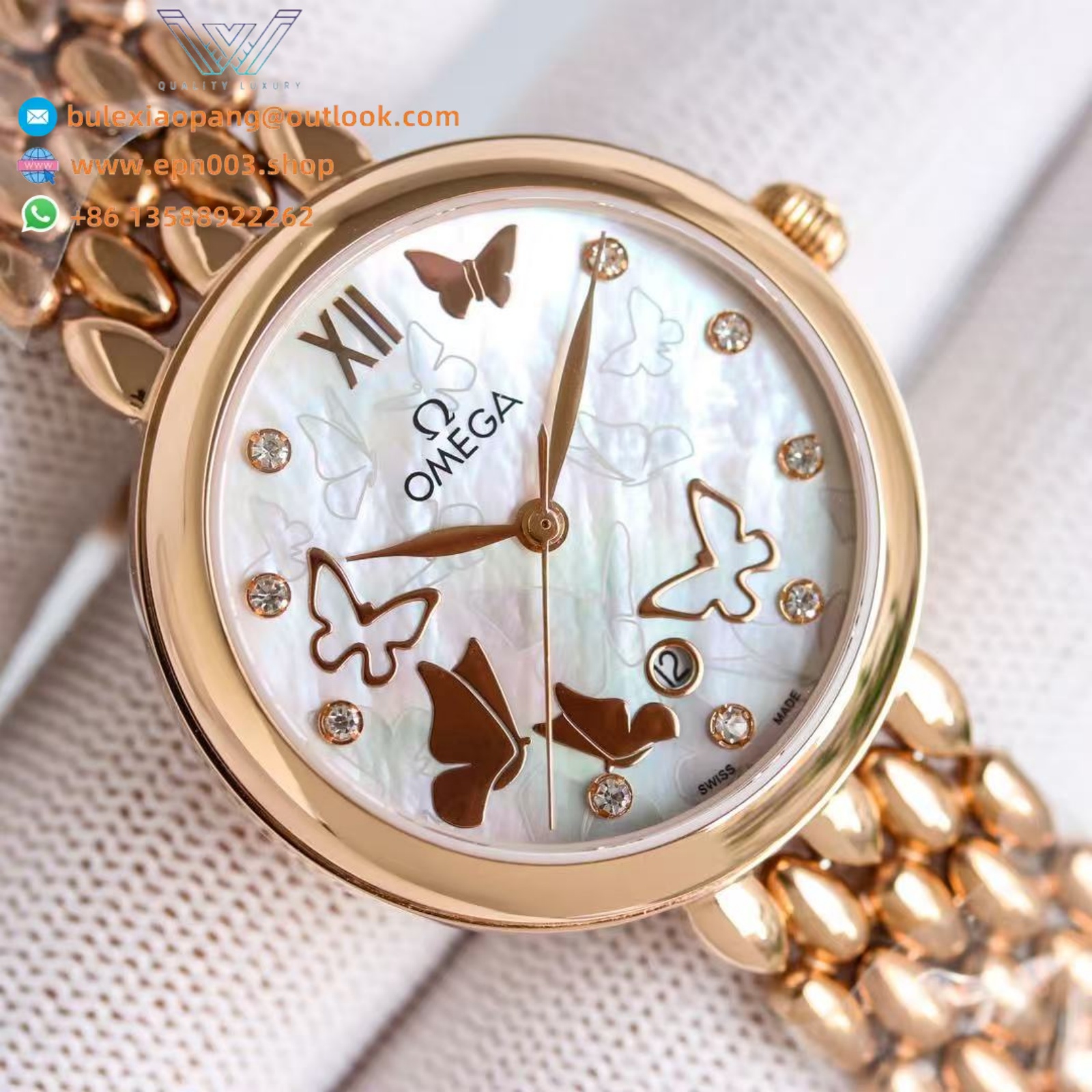 De Ville Prestige Steel Case - Gold Dial 32.7mm Women Watch