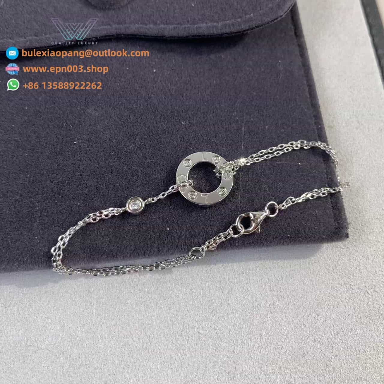 Love Bracelet, On Chain, 2 Diamonds B6038100 - Silver, Diamond