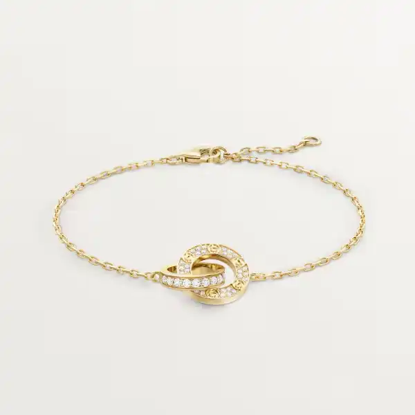 Love Bracelet, On Chain, Paved B6084600 - Gold, Diamonds