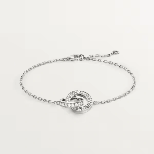Love Bracelet, On Chain, Paved B6084700 - White Gold, Diamonds