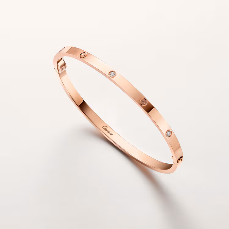 Love Bracelet, Small Model, 6 Diamonds B6079317 - Rose Gold, Diamond