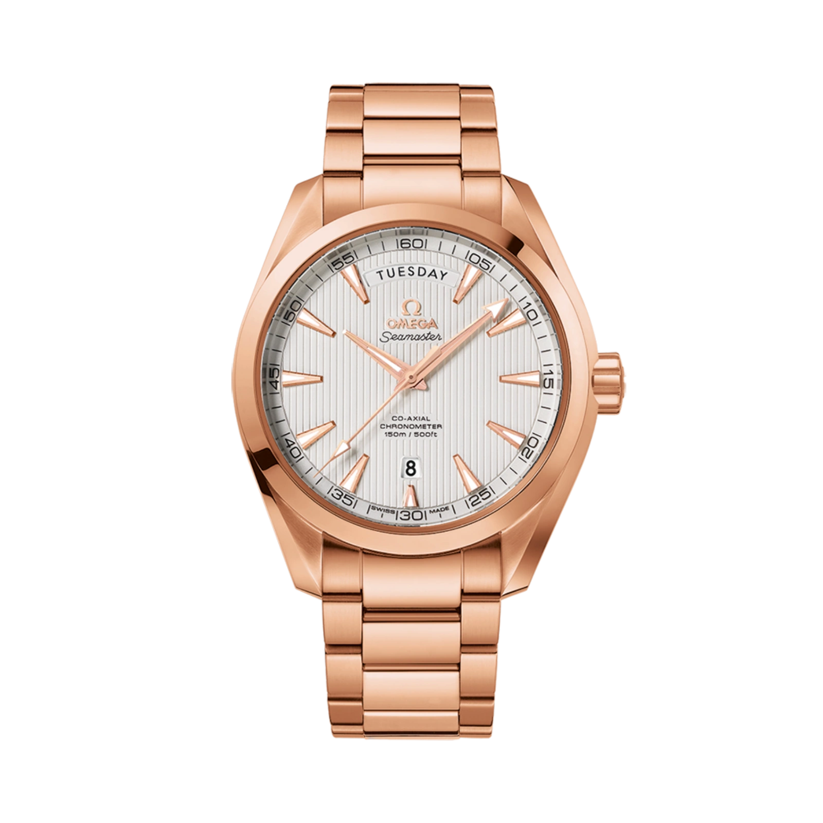 Seamaster Aqua Terr 150M Gold On Rose Gold Bracelet with Silver Dial 42mm Men Watch