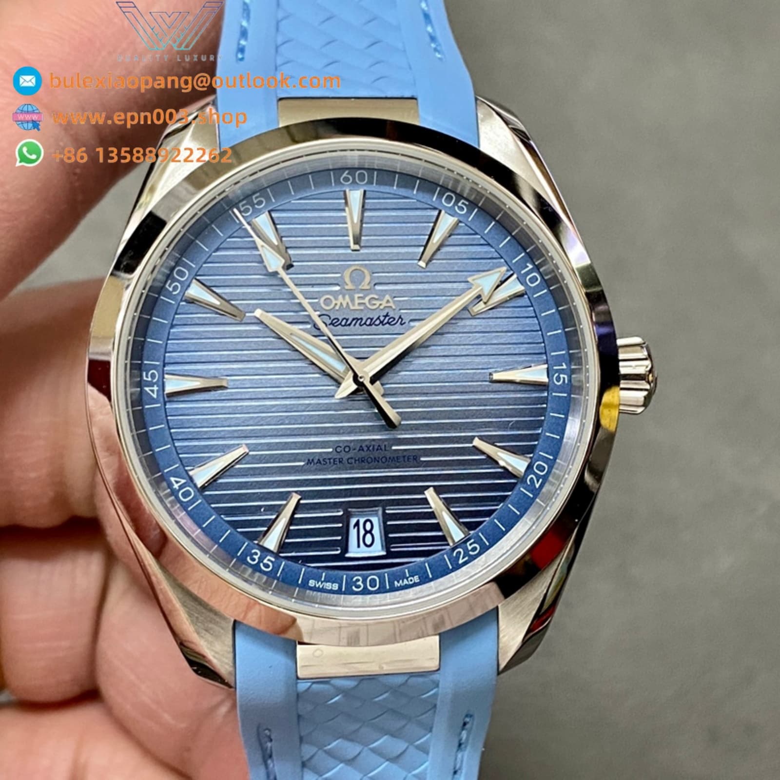 Seamaster Aqua Terr 150M steel on rubber strap 41mm Men Watch
