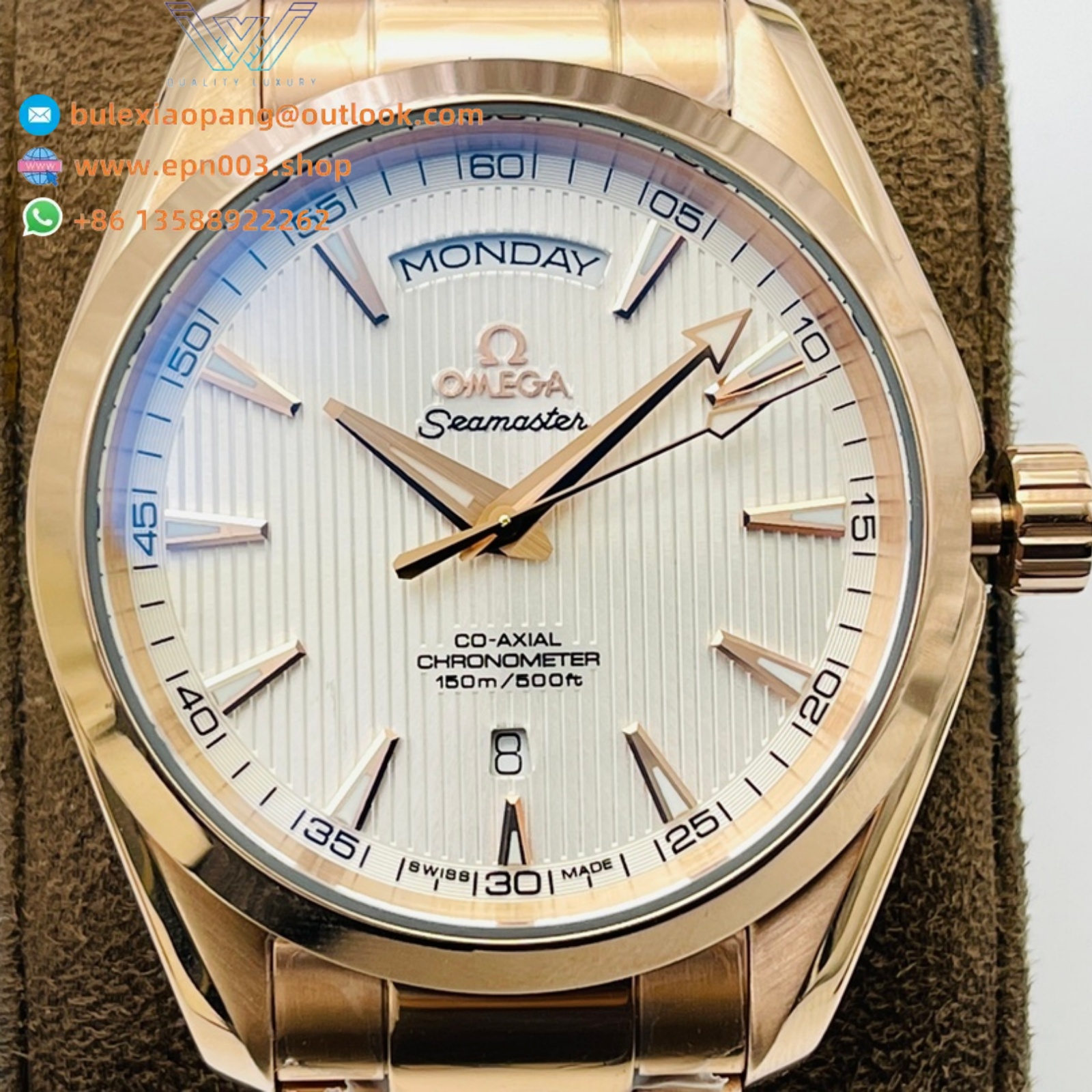 Seamaster Aqua Terr 150M Gold On Rose Gold Bracelet with Silver Dial 42mm Men Watch