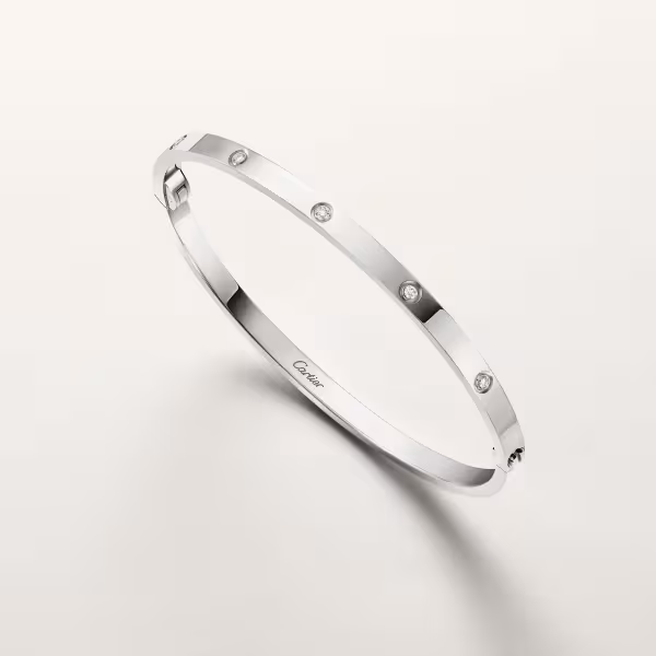 Love Bracelet, Small Model, 10 Diamonds B6079817 - White Gold, Diamonds