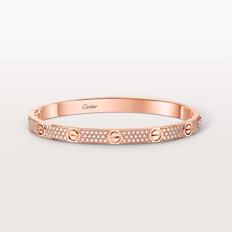 Love Bracelet, Medium Model, Paved N6736017 - Rose Gold