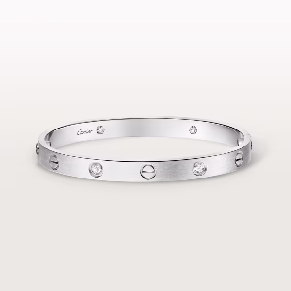 Love Bracelet, Medium Model, 4 Diamonds B6087317 - White Gold