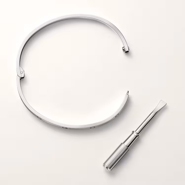 Love Bracelet, Classic Model, Brushed B6077117 - White Gold, Brushed Finish