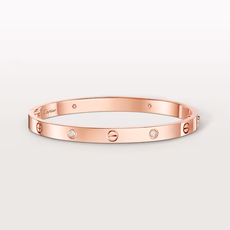 Love Bracelet, Medium Model, 4 Diamonds B6085717 - Rose Gold