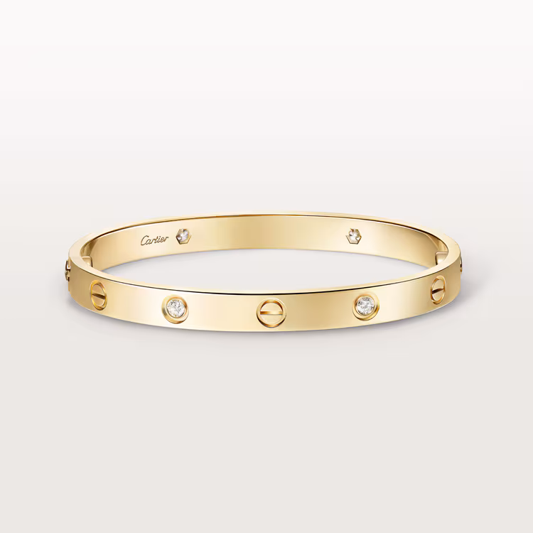Love Bracelet, Classic Model, 4 Diamonds B6070017 - Gold