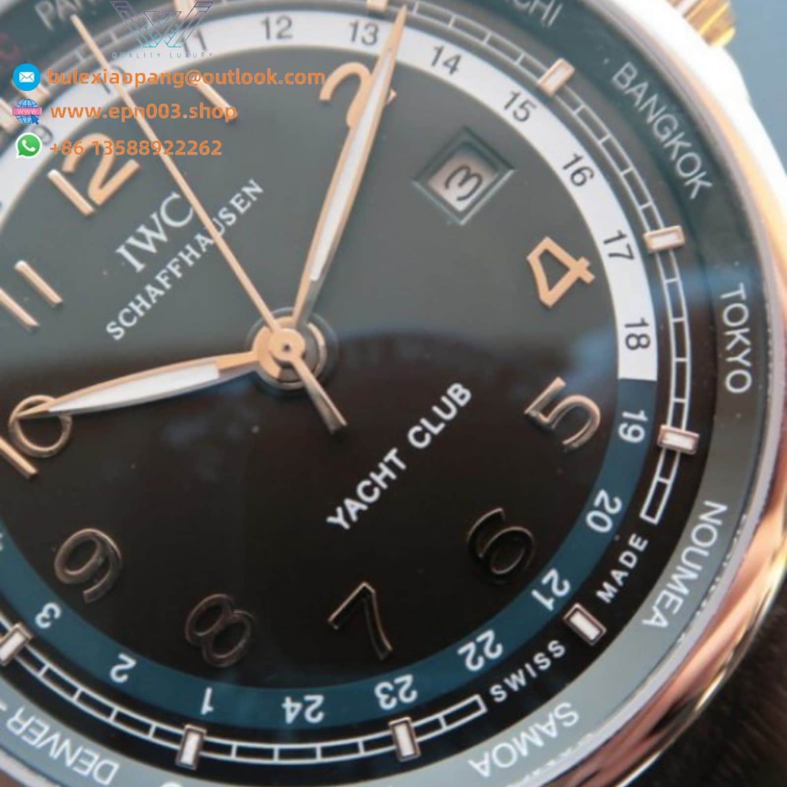 Portugieser  Automatic Yacht Club Black Dial 43mm Men Watch