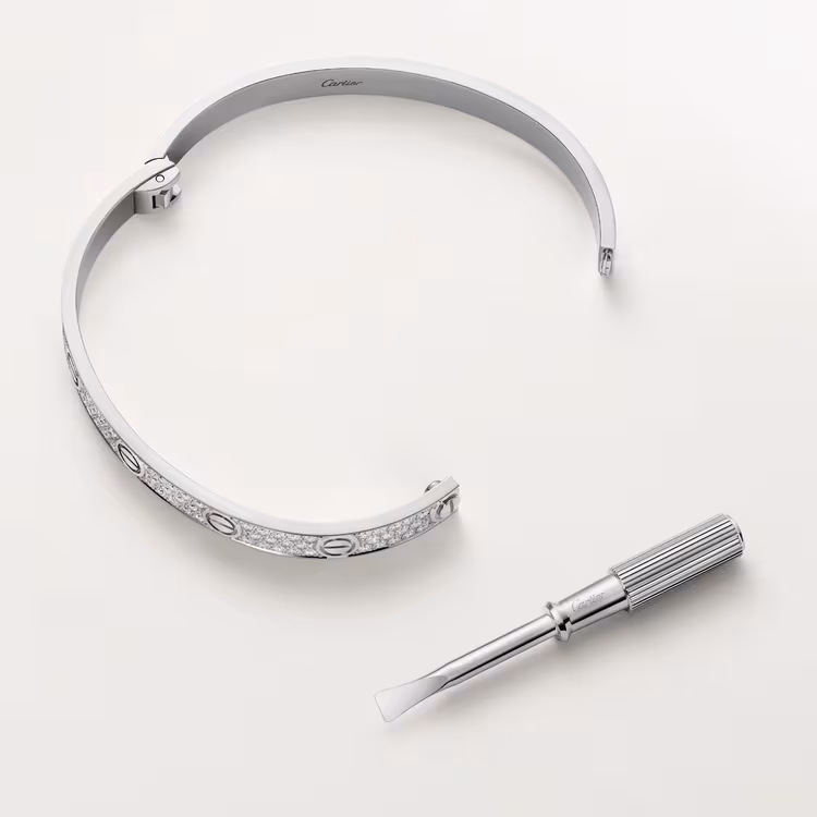 Love Bracelet, Classic Model, Paved N6727017 - White Gold