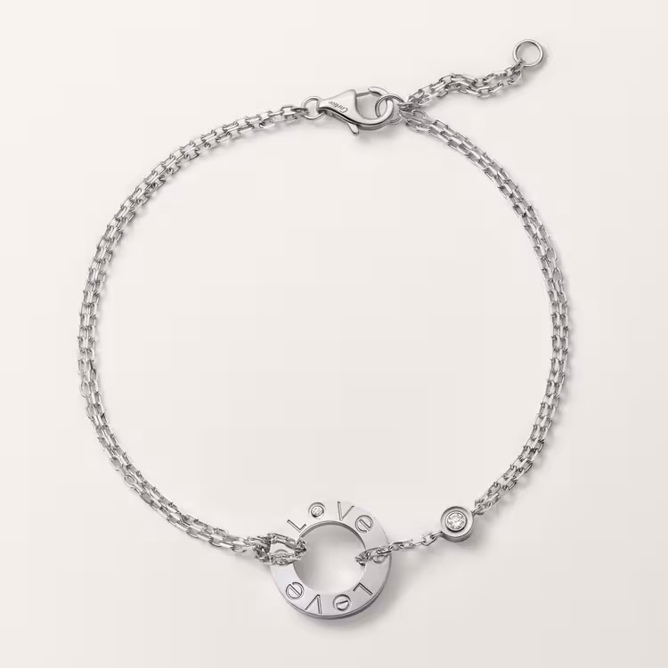 Love Bracelet, On Chain, 2 Diamonds B6038100 - Silver, Diamond